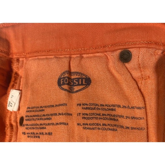 Fossil Skinny Jeans Womens Size 26 (30") Washed Orange Bright - Picture 5 of 16